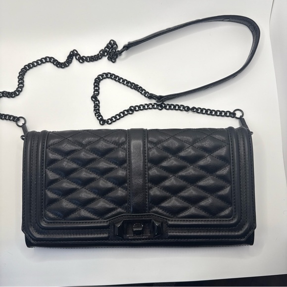 Rebecca Minkoff Handbags - Rebecca Minkoff quilted love crossbody black leather chain strap flap bag
